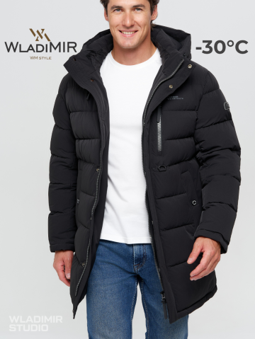 Зимняя куртка  WladiMir 5551 чёрная длинная