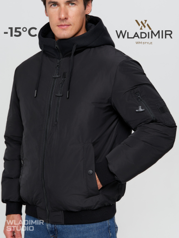 Зимняя куртка WladiMir 5110 чёрная короткая